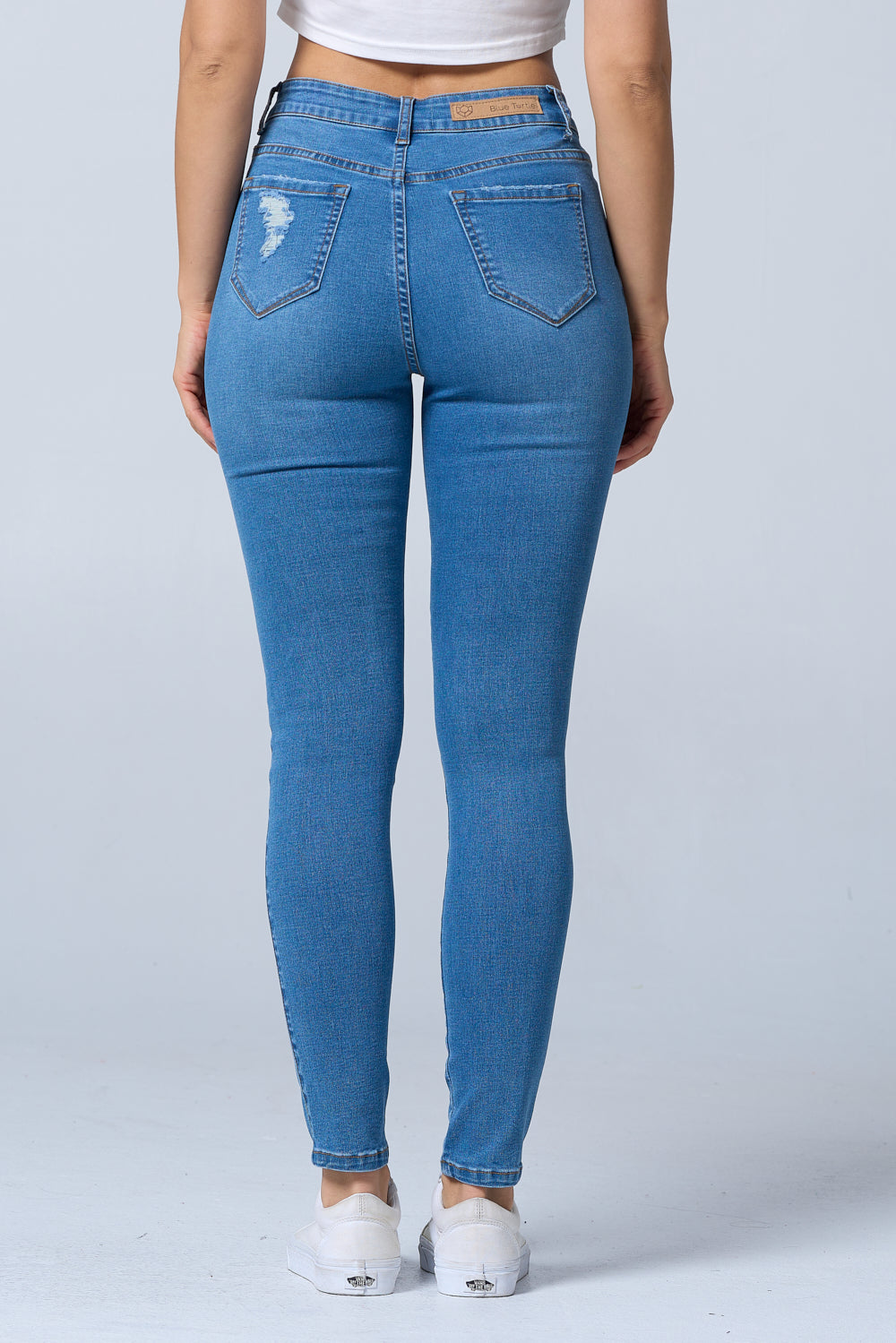 Distressed High Waisted Skinny Jeans Extreme Stretch Dark RH2212