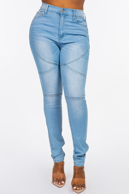 Seamed High Rise Skinny Jean Light Blue DH2023