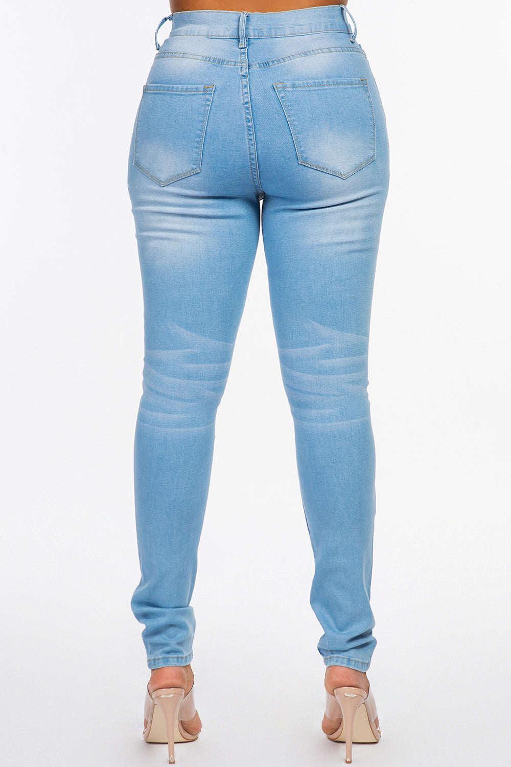 Seamed High Rise Skinny Jean Medium Blue DH2023