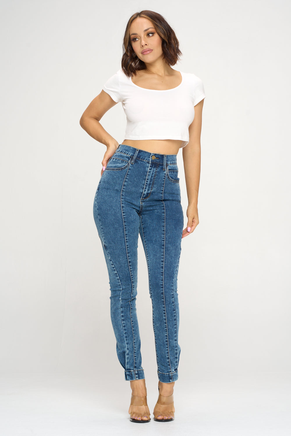 Bottom-Up Skinny-Jeans