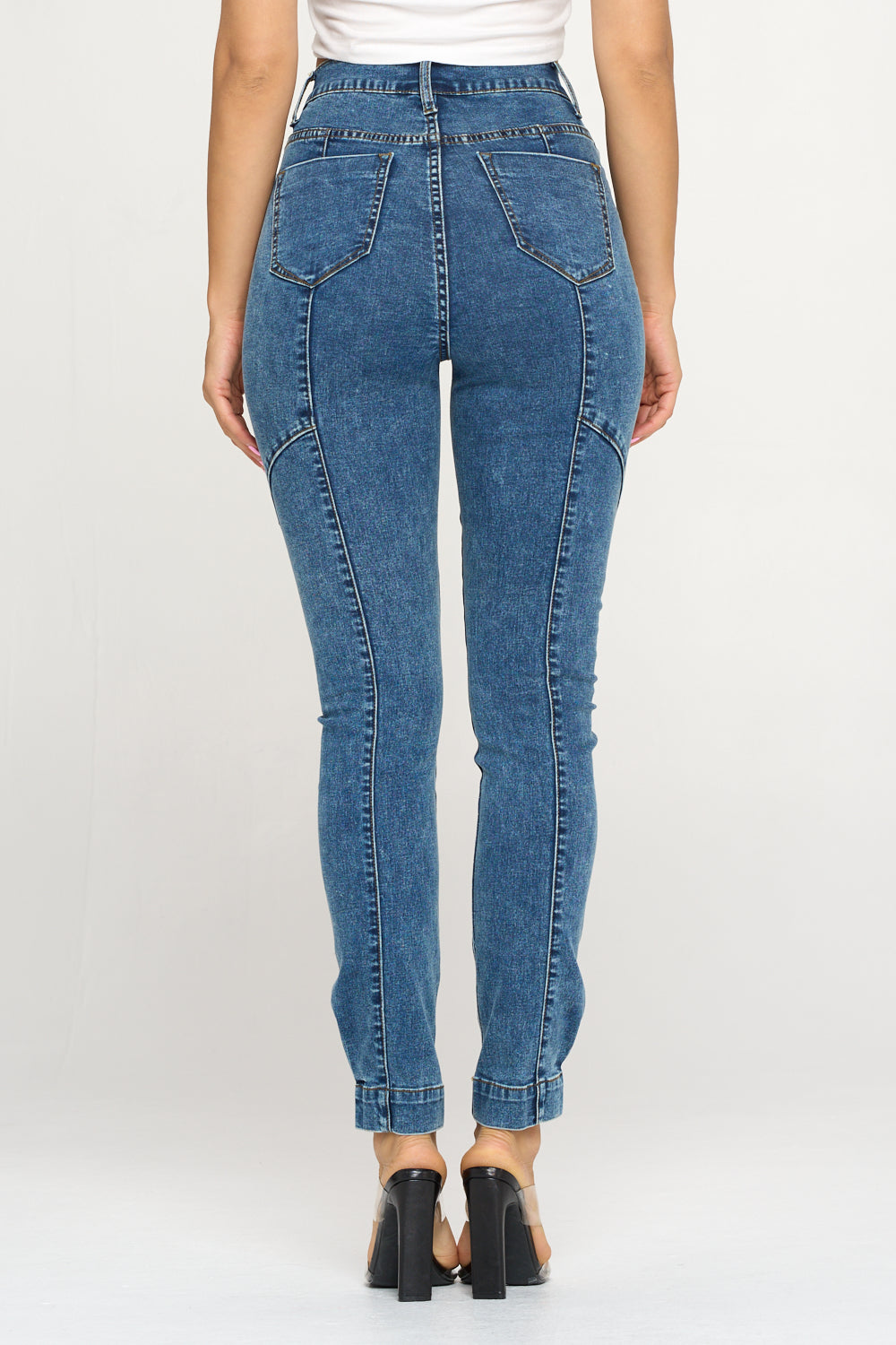 Dark Lined Bottom Up Jeans $12.65 Each