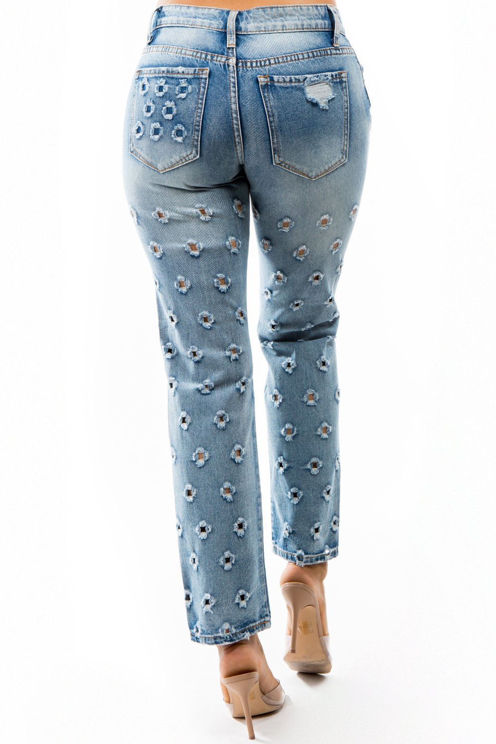 Mid Rise Hole Punch Jean DH2032 Dark