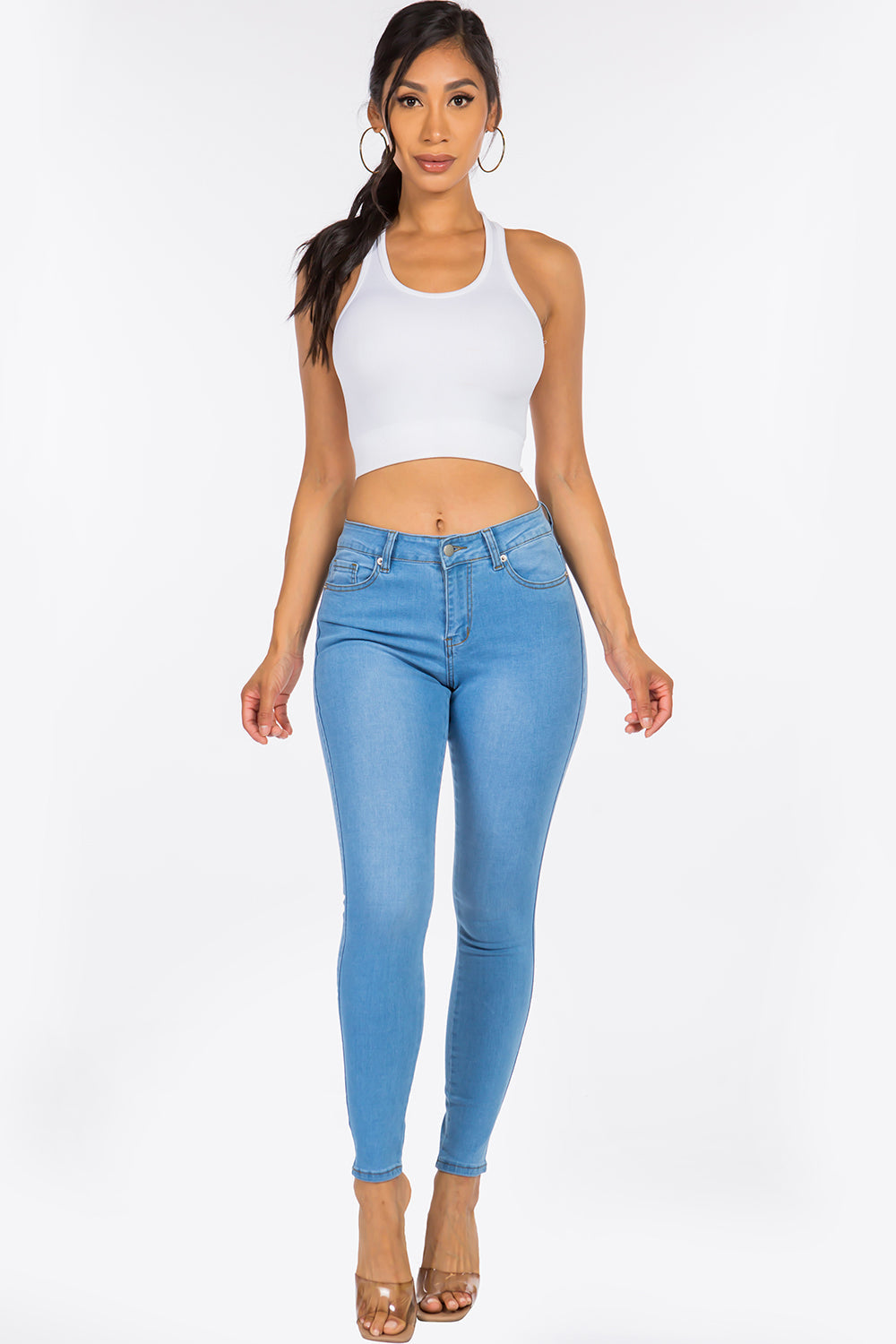 Classic Mid Rise Skinny Jean Extreme Stretch Black WR3702