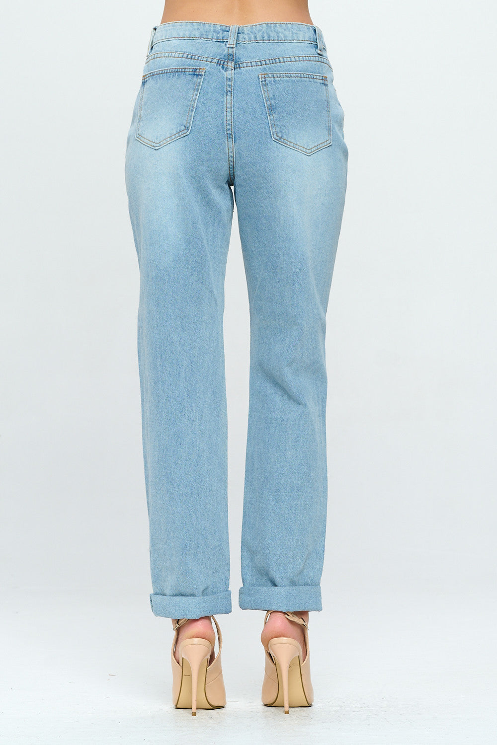 90's Style Mid Rise Mom Jean Rolled Cuff Medium DH2108