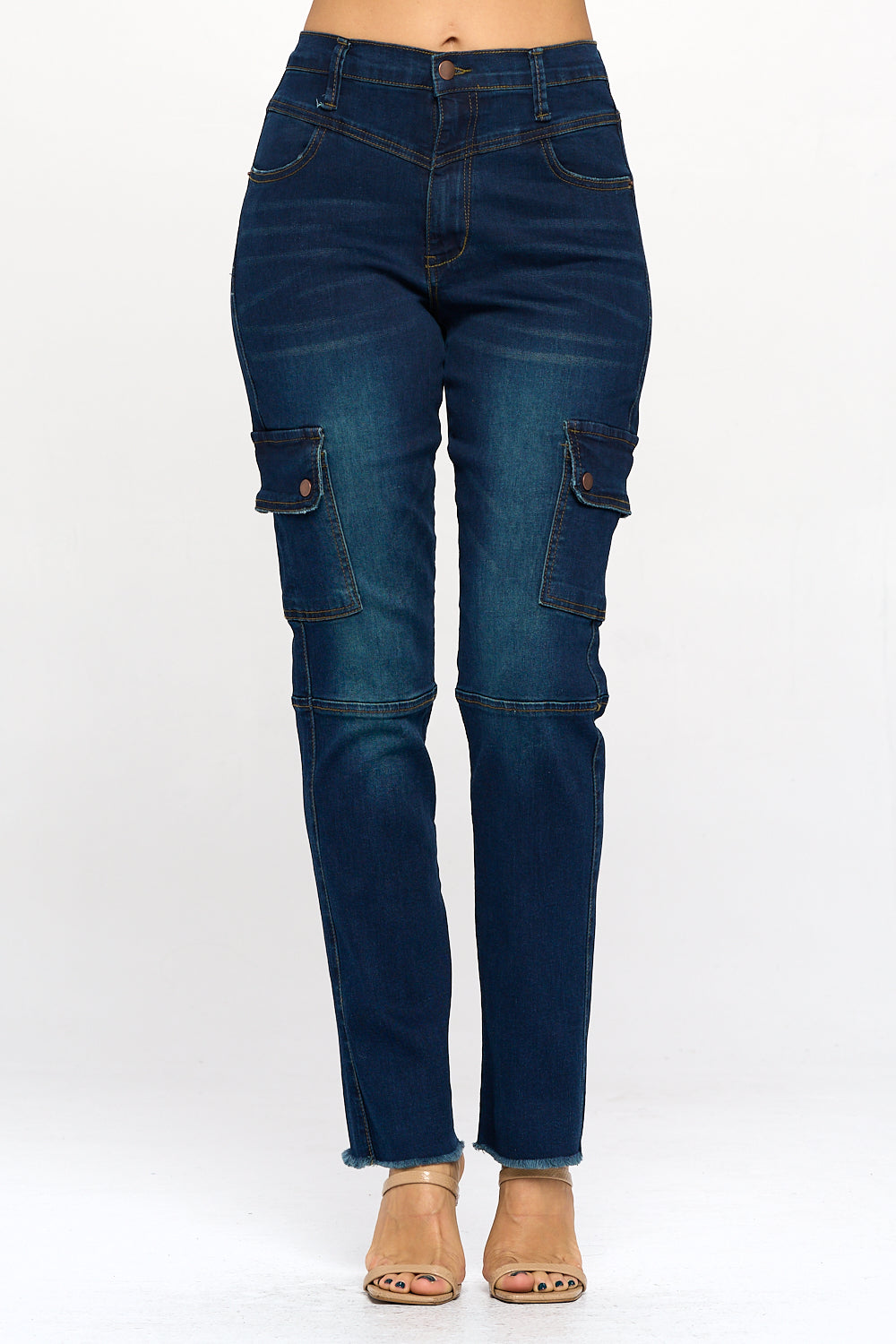 Horizons Extreme Stretch Straight Leg Cargo Jeans Dark