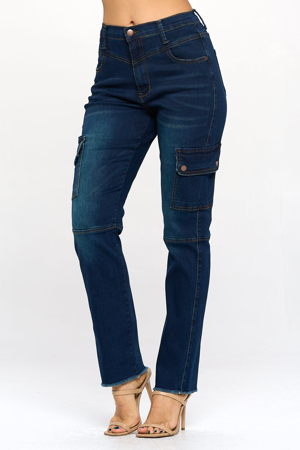 Horizons Extreme Stretch Straight Leg Cargo Jeans Dark