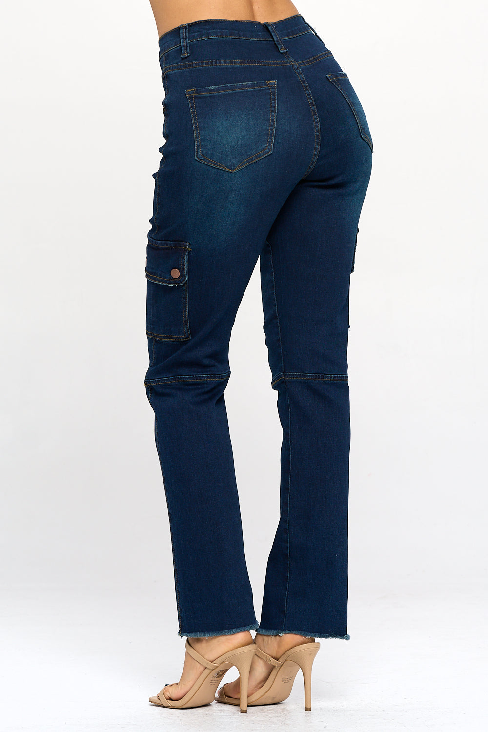 Horizons Extreme Stretch Straight Leg Cargo Jeans Dark
