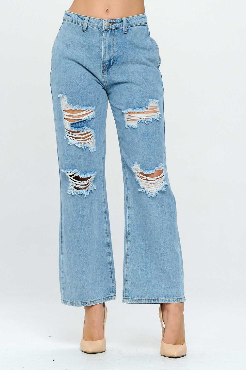 Vintage Mid Rise Wide Leg Loose Fit Jean Light DH2106