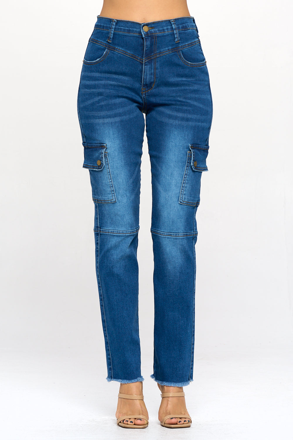 Horizons Extreme Stretch Straight Leg Cargo Jeans Dark