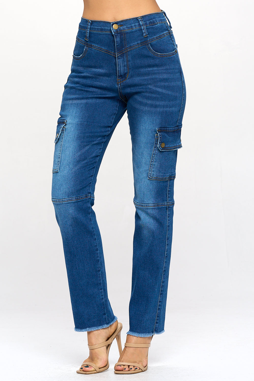 Horizons Extreme Stretch Straight Leg Cargo Jeans Dark