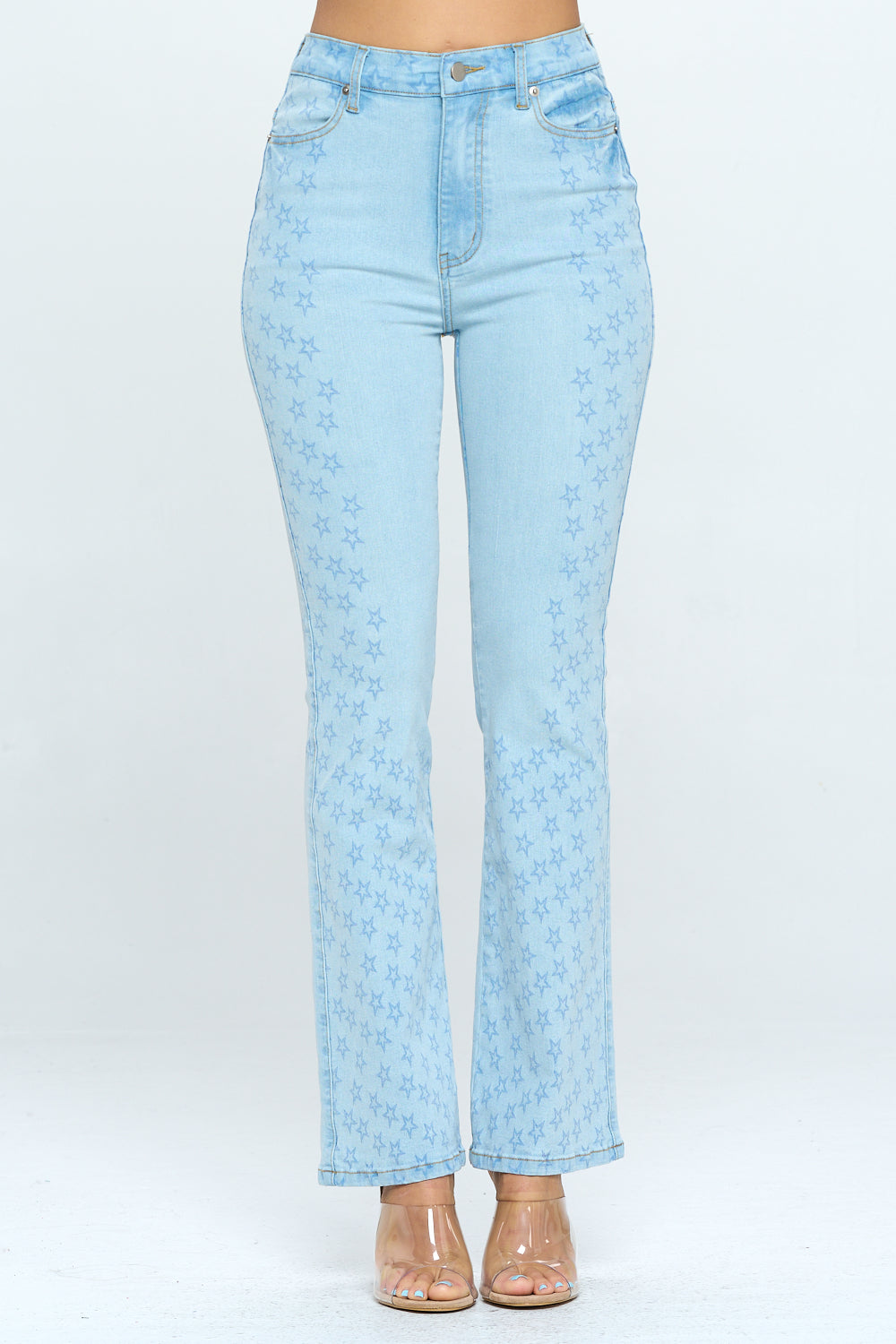 High Rise Bootcut Jean Stars Digital Print Medium YH2201