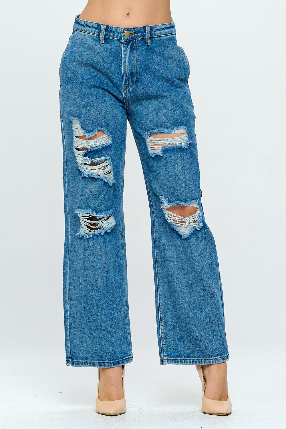 Vintage Mid Rise Wide Leg Loose Fit Jean Light DH2106