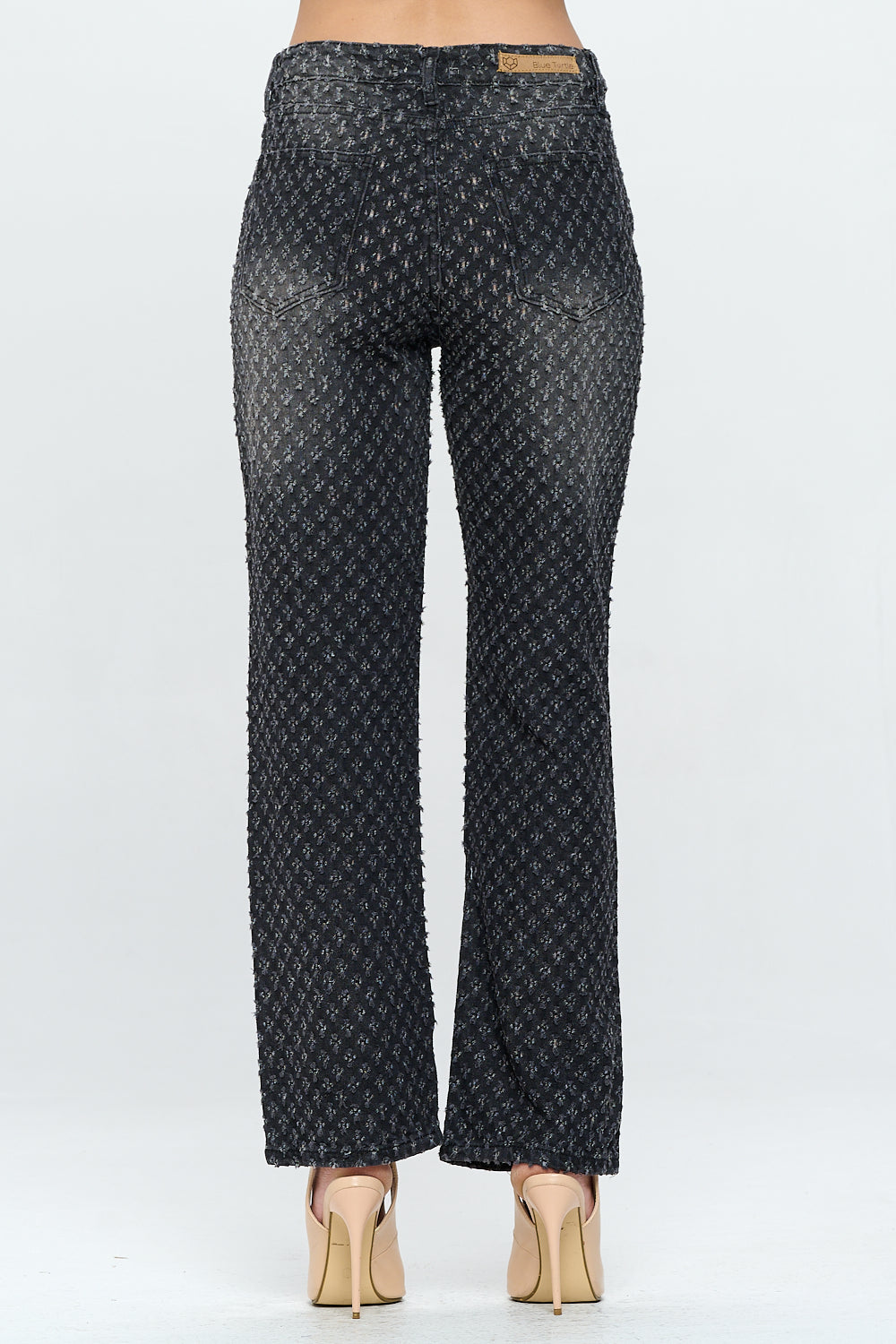 High Rise Straight Leg Jean Retro Pin Holes Light DH2201