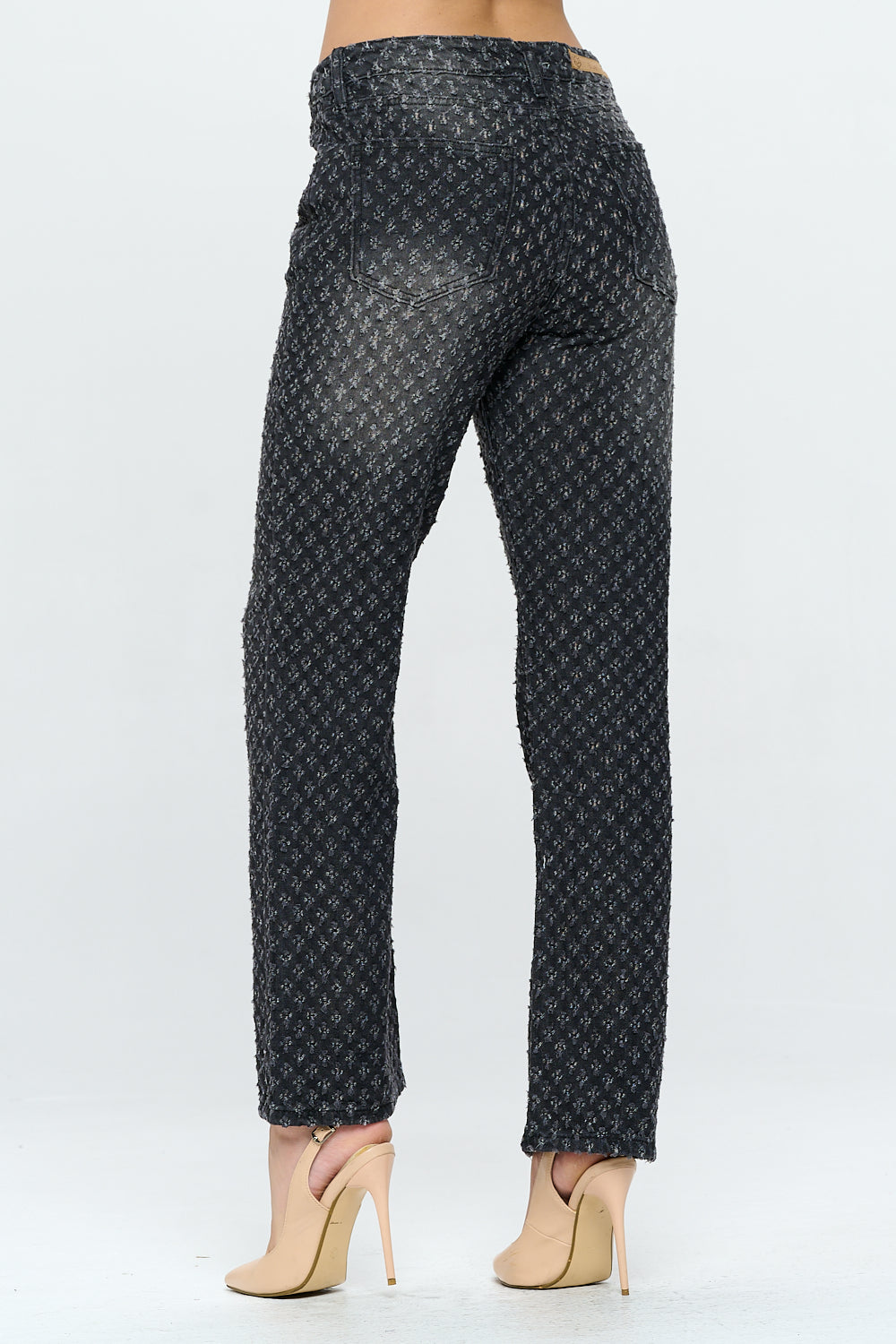 High Rise Straight Leg Jean Retro Pin Holes Light DH2201