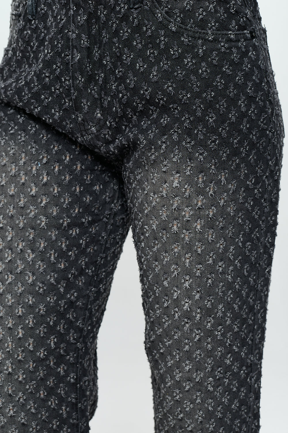 High Rise Straight Leg Jean Retro Pin Holes Light DH2201