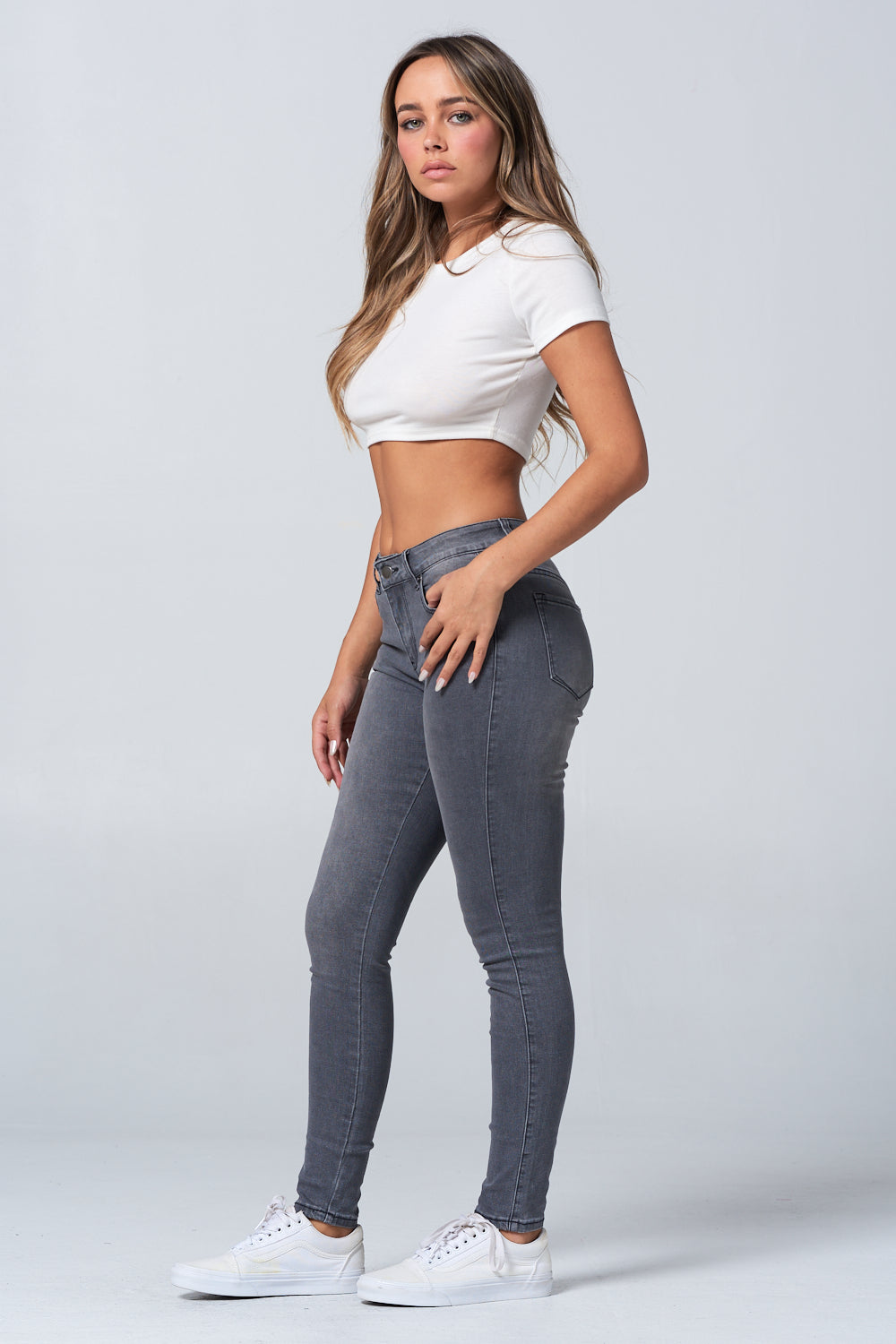 Classic Mid Rise Skinny Jean Extreme Stretch Black WR3702