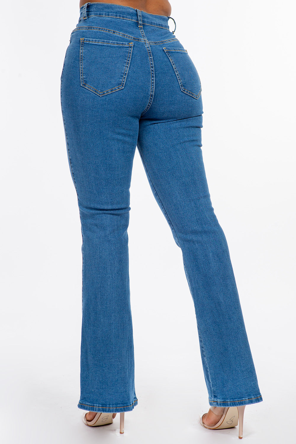 Extreme Stretch High Waist Bootcut Flare Jean Med YH2202