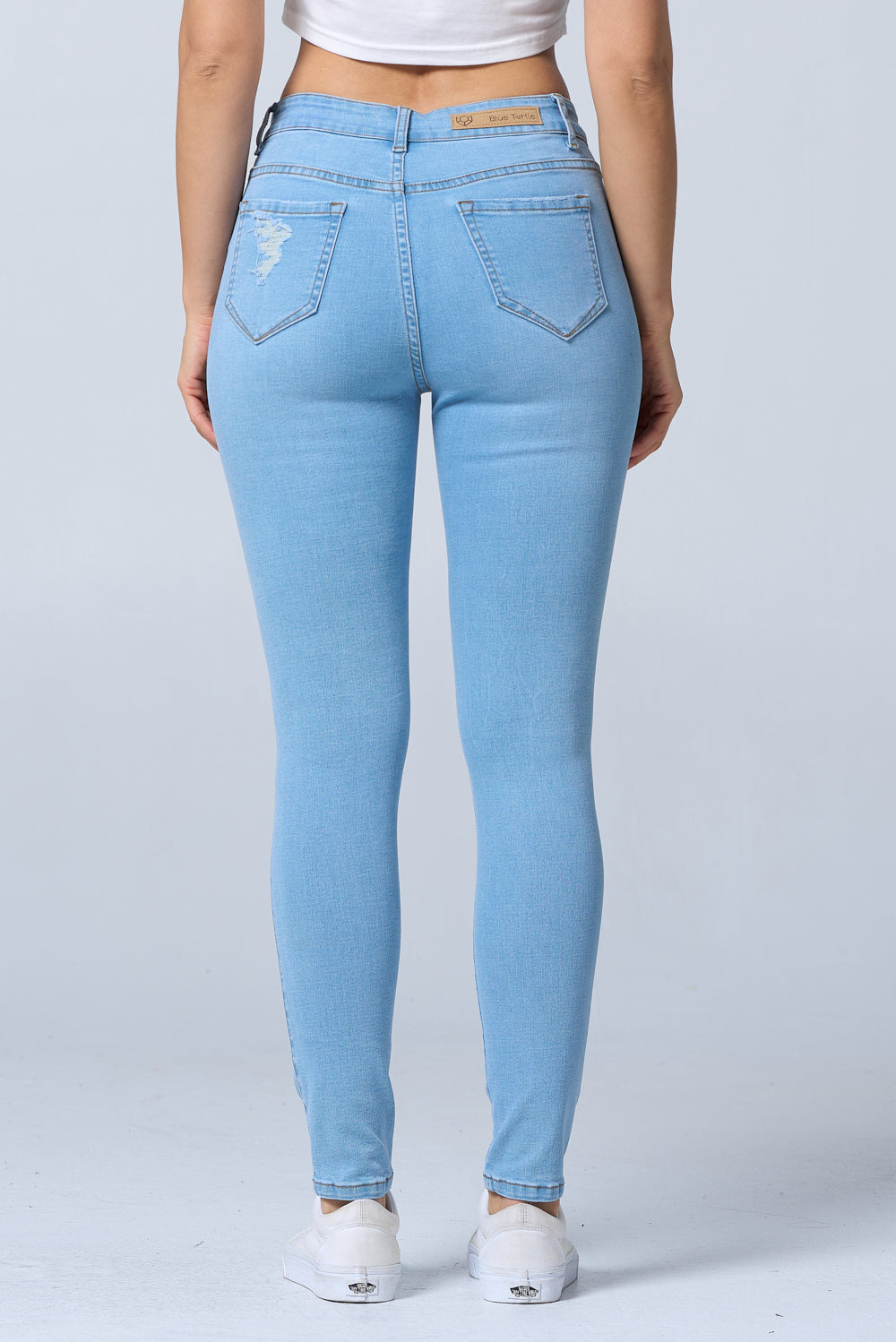 Distressed High Waisted Skinny Jeans Extreme Stretch Light RH2212