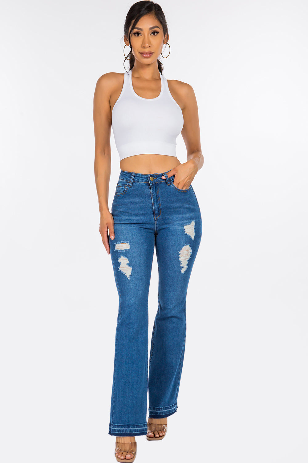 High Rise Bootcut Flare Jeans Extreme Stretch Light NH2210