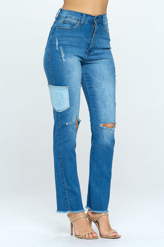 Lucky Girl High Waist Straight Fit Super Stretch Jeans Medium $13 Each