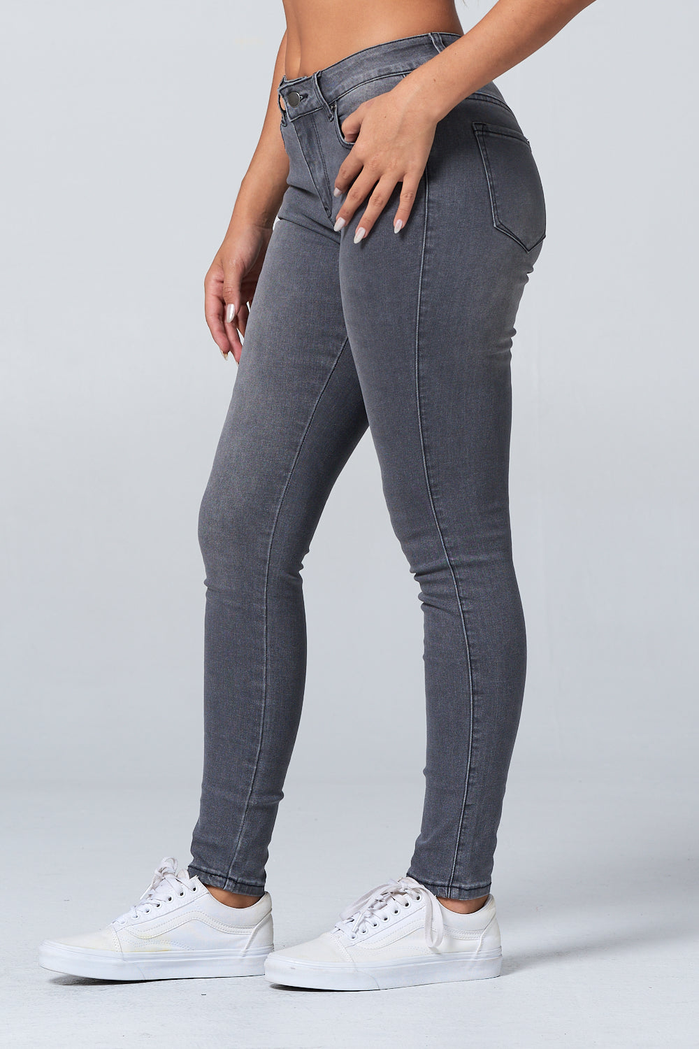 Classic Mid Rise Skinny Jean Extreme Stretch Gray WR3702