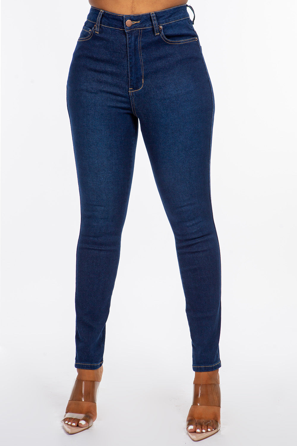 Wholesale NEW Classic High Skinny Jean Blue Jeans – BLUE